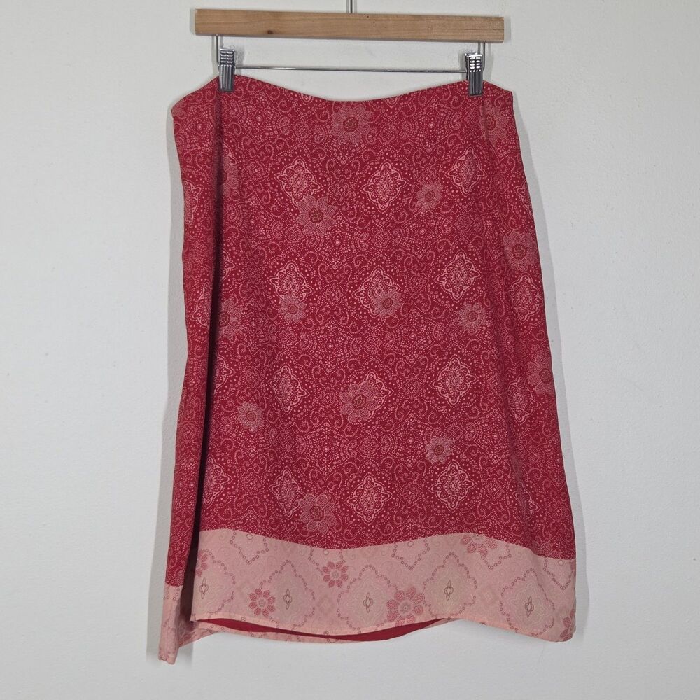 Vtg Y2K Axcess Liz Claiborne Medallion Mandal Floral Midi Skirt 14 Fairy Grunge